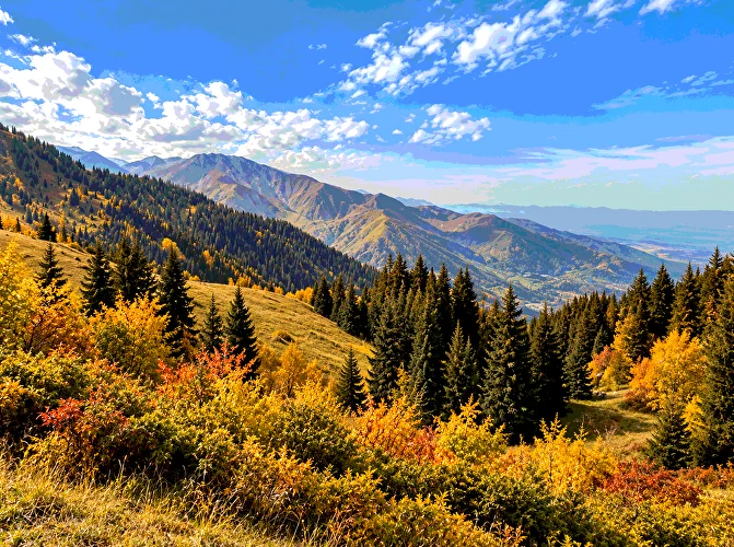 Горный пейзаж рядом с Алматы