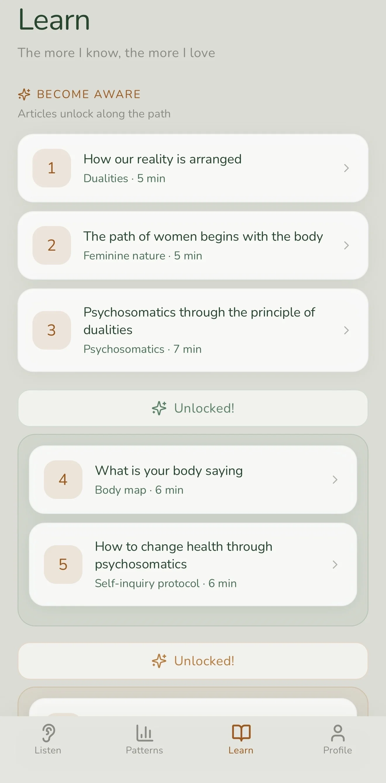 Feelio app screen
