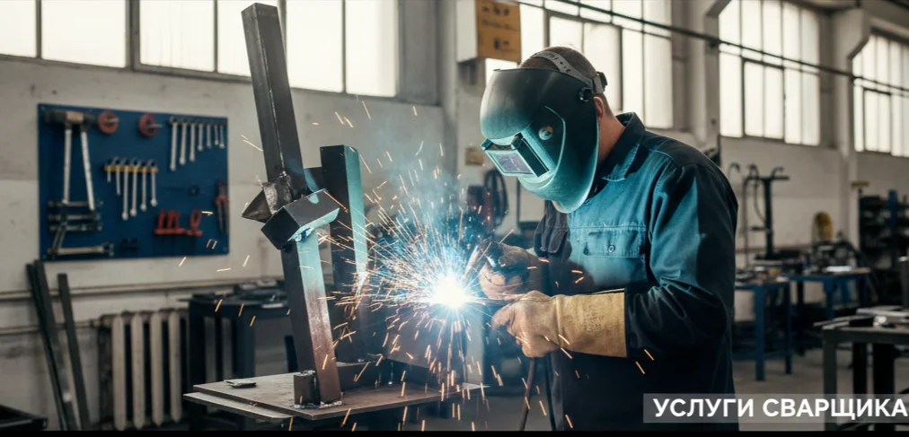 Профессиональный сварщик за работой