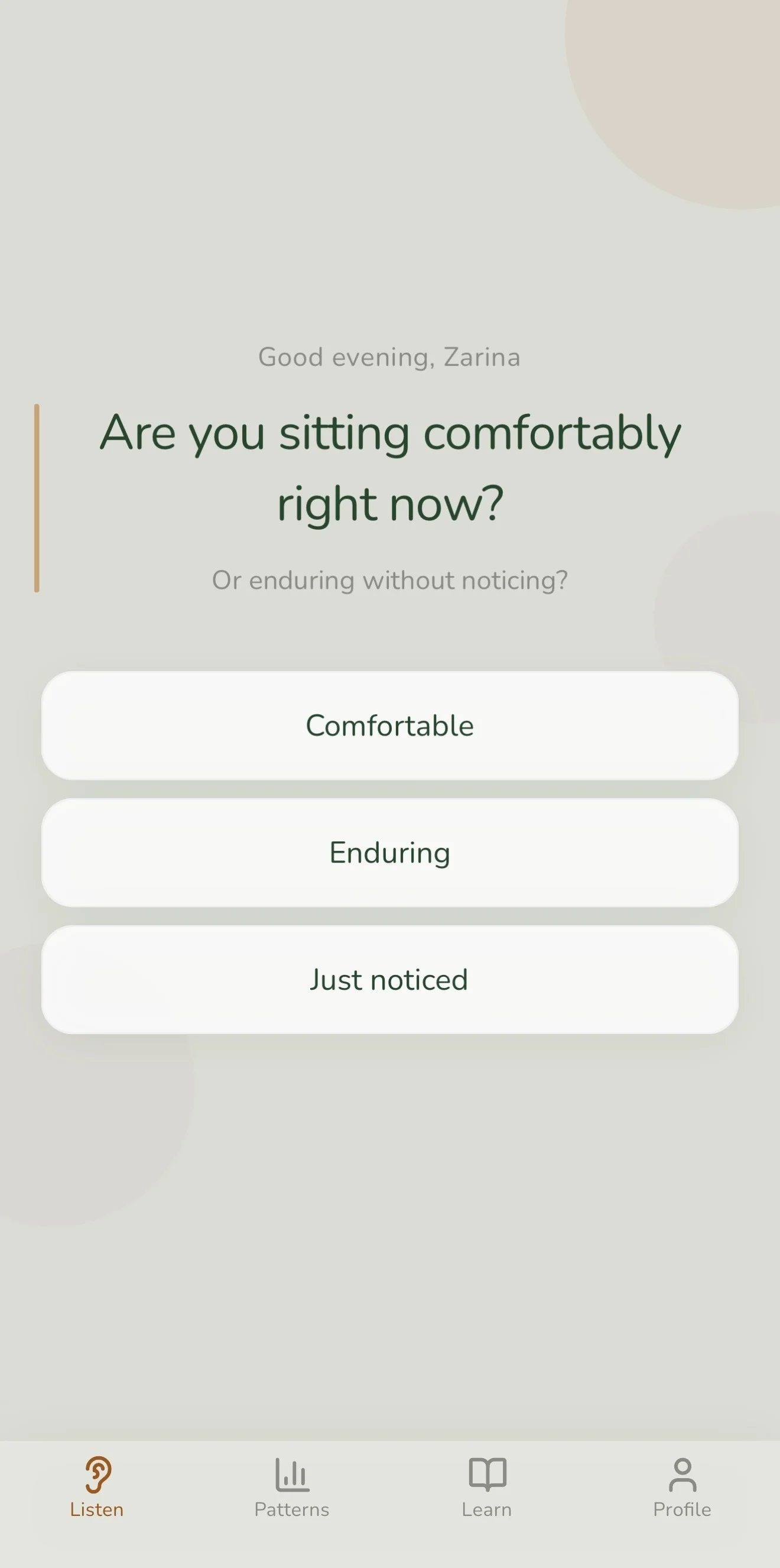Feelio app screen