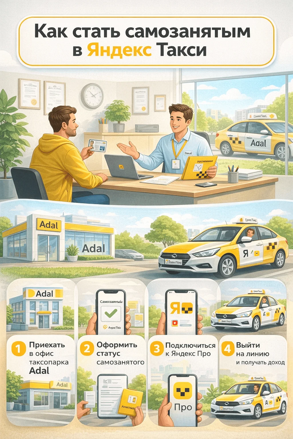Как стать самозанятым в Яндекс Такси
